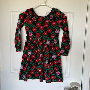 Hanna Andersson Red and Green Floral Kids Dress